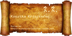 Kosztka Krisztofer névjegykártya